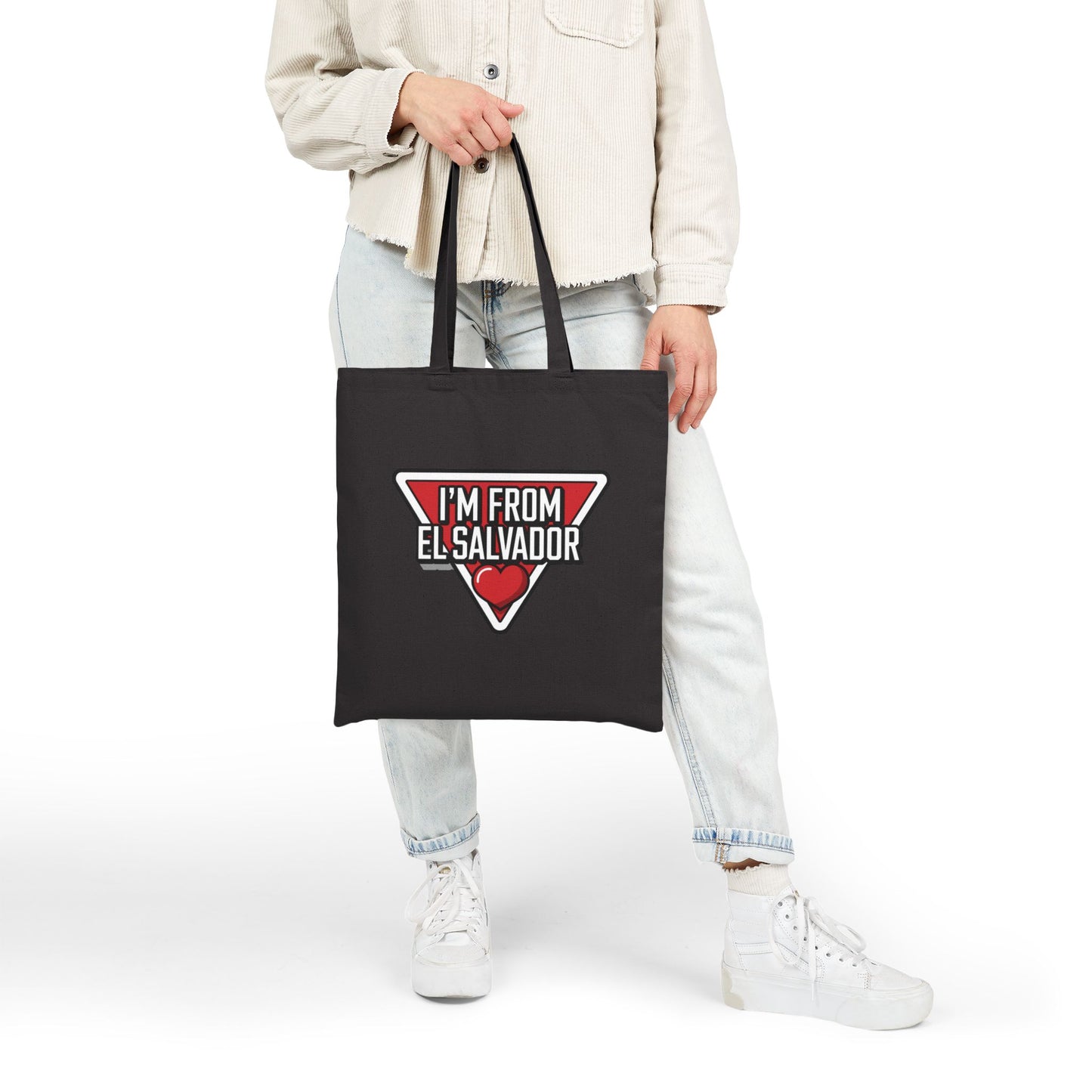 El Salvador Pride Cotton Canvas Tote Bag, Eco-Friendly Shopper, Great for Travel, Culture Events, Gifts for Friends, Beach Bag
