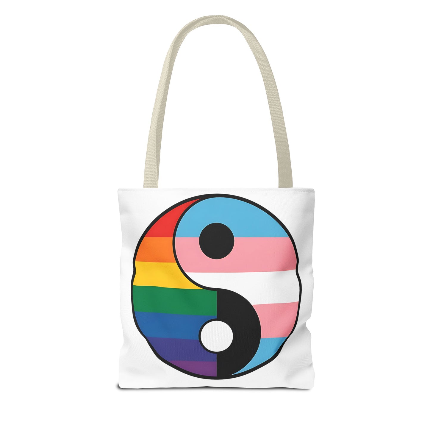 Yin Yang Pride Tote Bag - Colorful LGBTQ+ Symbol for Everyday Use