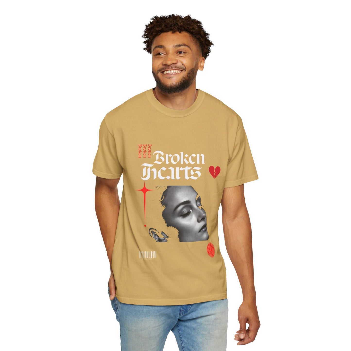 Broken Hearts Unisex Garment-Dyed T-Shirt - Trendy Graphic Tee for Casual Looks