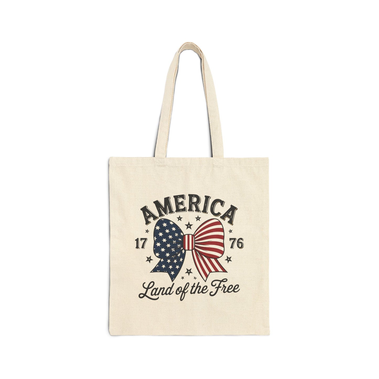 Patriotic Cotton Canvas Tote Bag | Perfect for Independence Day, 4th of July, Everyday Use, Eco-Friendly Shopping, USA Lover Gift