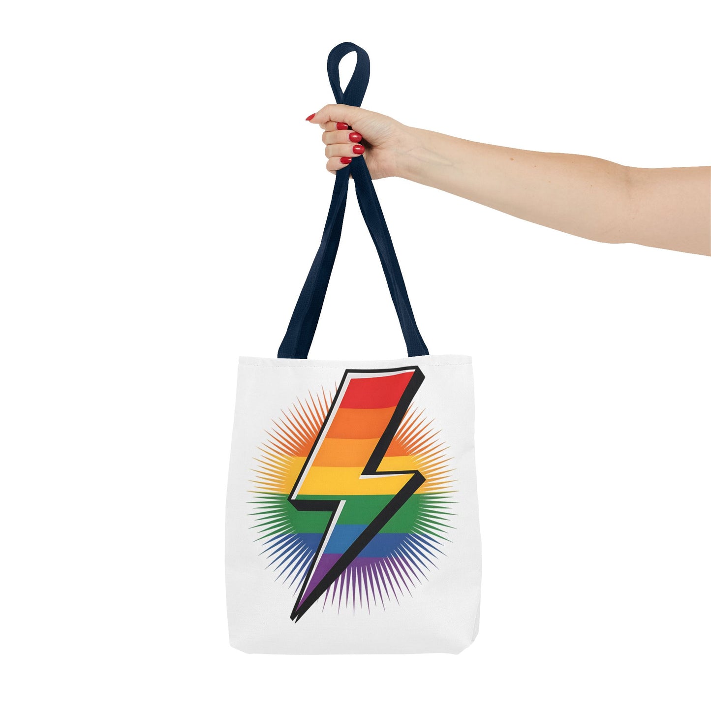 Rainbow Lightning Tote Bag - Vibrant Stylish Eco-Friendly Carryall