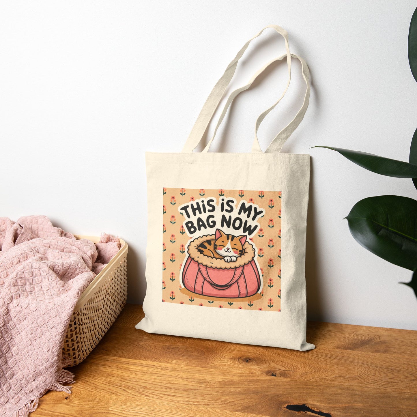 Cute Cat Tote Bag, Pet Lover Gift, Eco-Friendly Shopping Bag, Casual Everyday Use, Funny Gift for Cat Owners