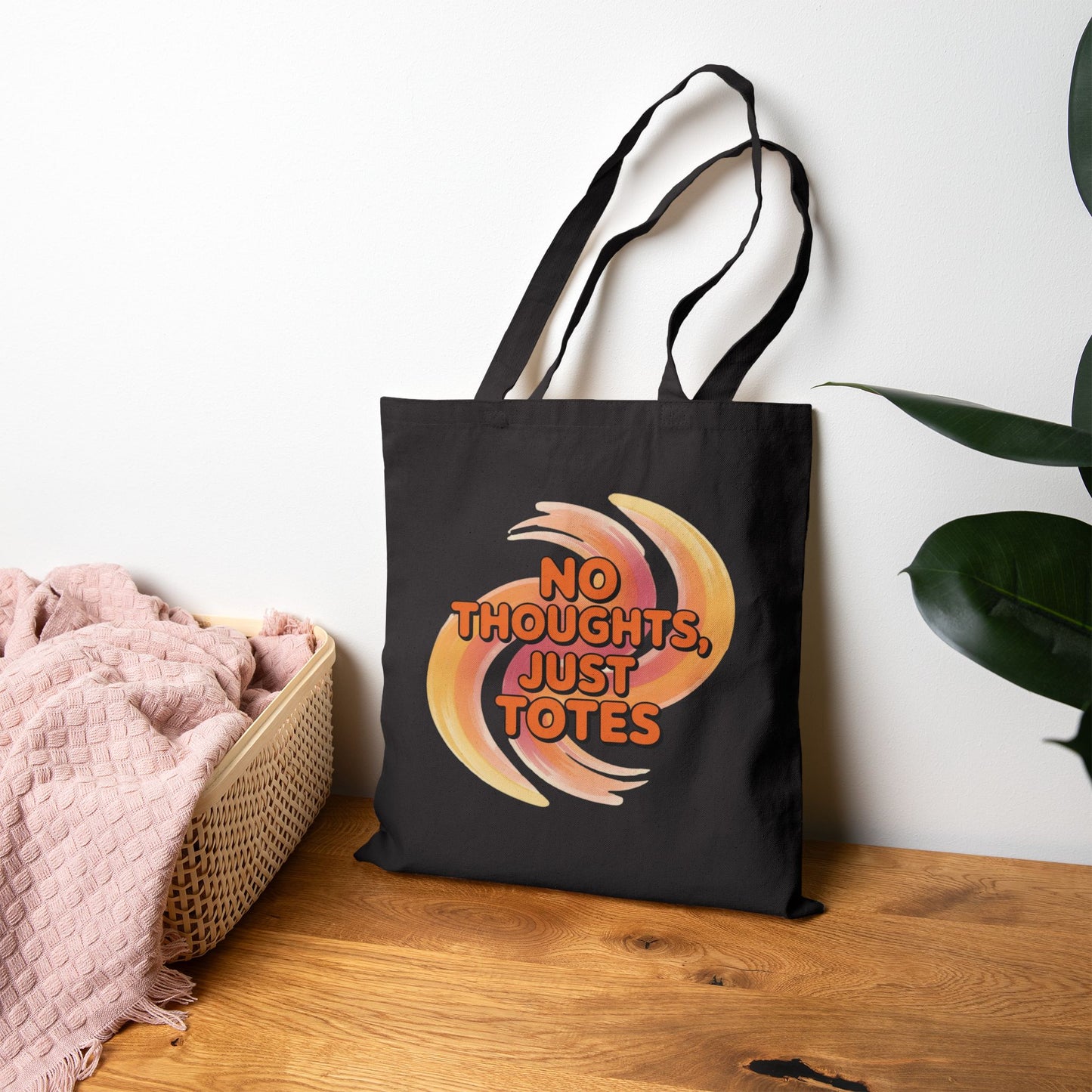 No Thoughts, Just Totes Cotton Canvas Tote Bag | Eco-Friendly Shopping Bag, Gift for Friend, Carryall, Beach Bag, Market Tote