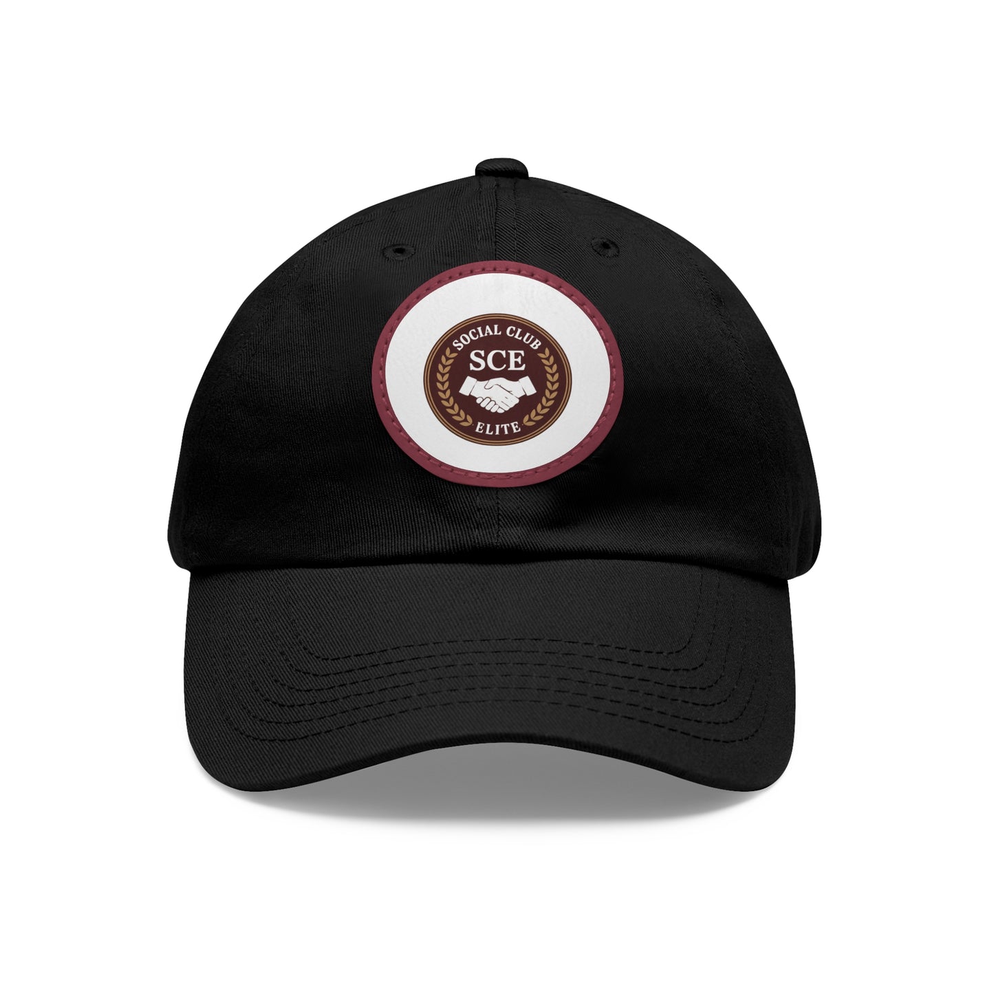 Custom Round Leather Patch Dad Hat for Casual Style