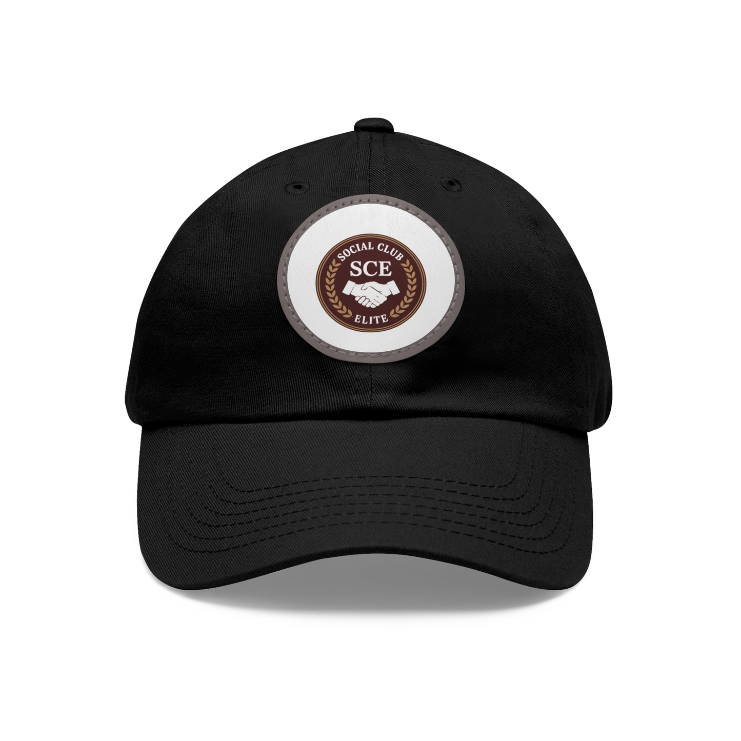 Custom Round Leather Patch Dad Hat for Casual Style