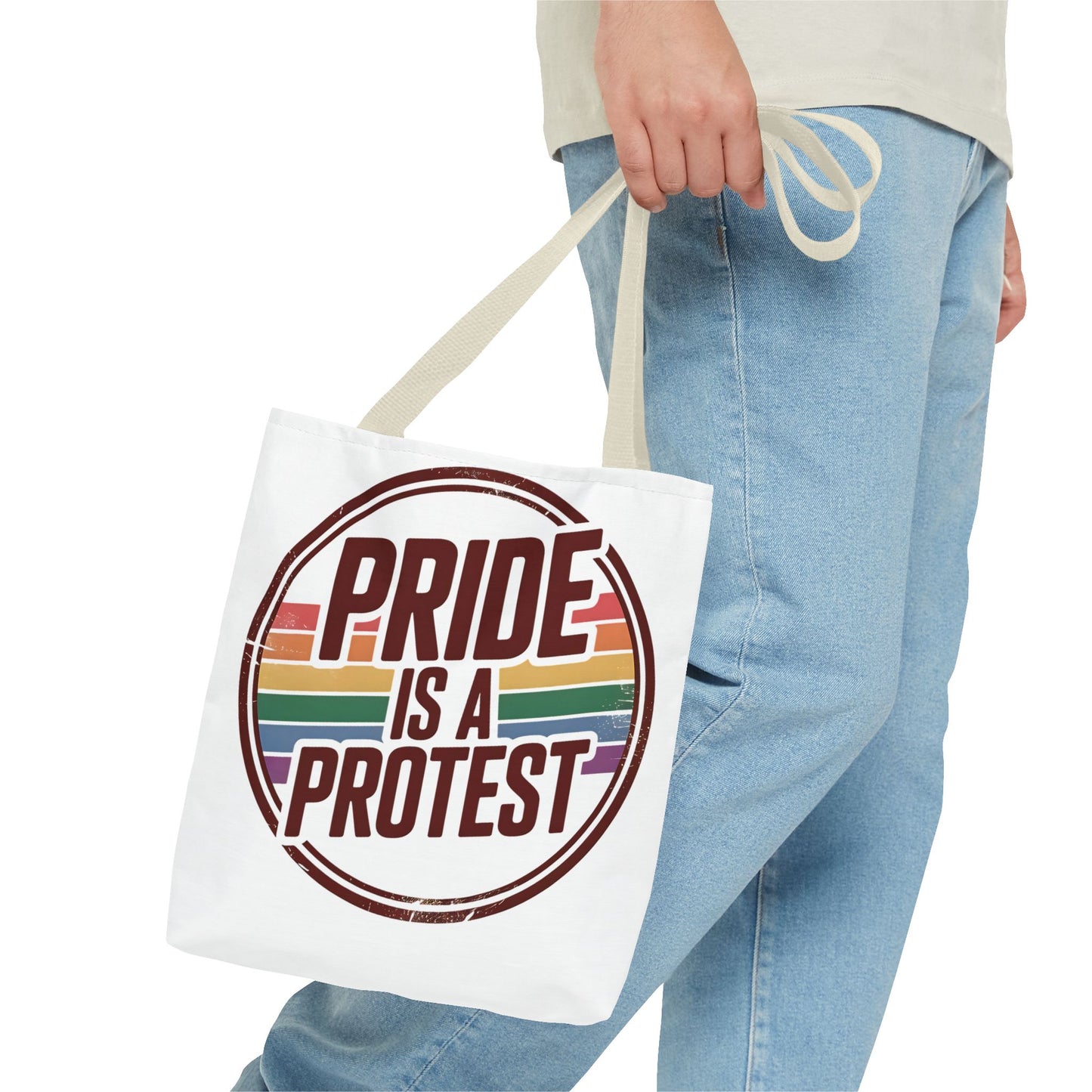 Pride Is A Protest Tote Bag - Eco-Friendly Carryall for LGBTQ+ Activism