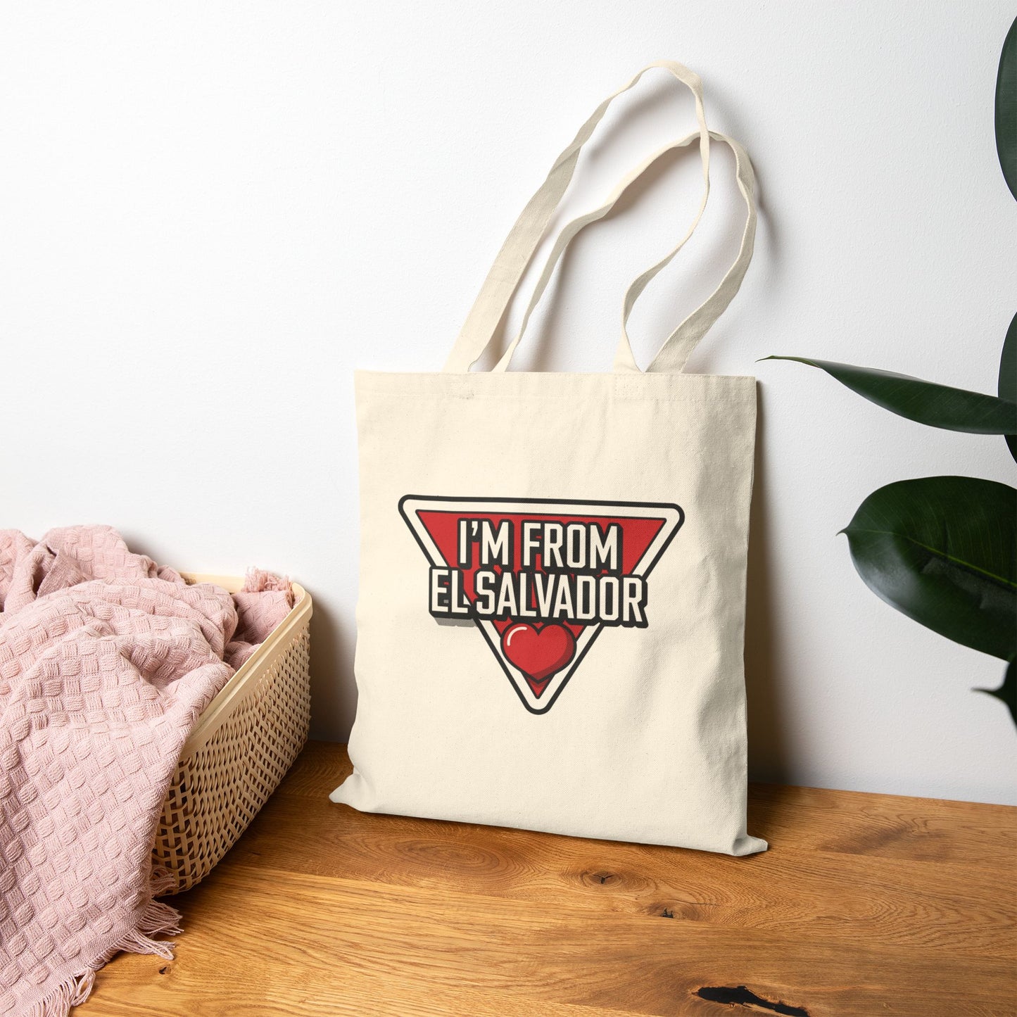El Salvador Pride Cotton Canvas Tote Bag, Eco-Friendly Shopper, Great for Travel, Culture Events, Gifts for Friends, Beach Bag