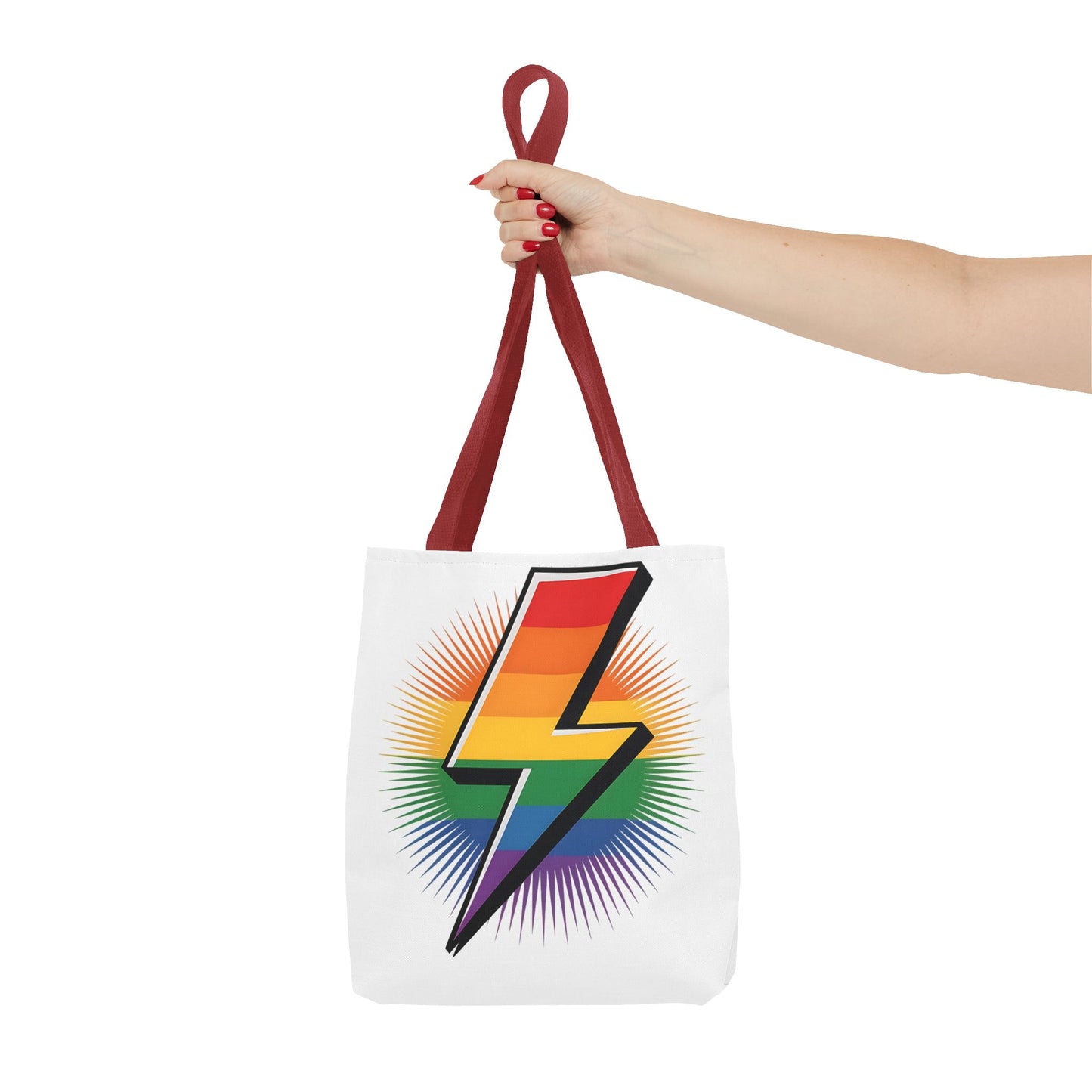 Rainbow Lightning Tote Bag - Vibrant Stylish Eco-Friendly Carryall