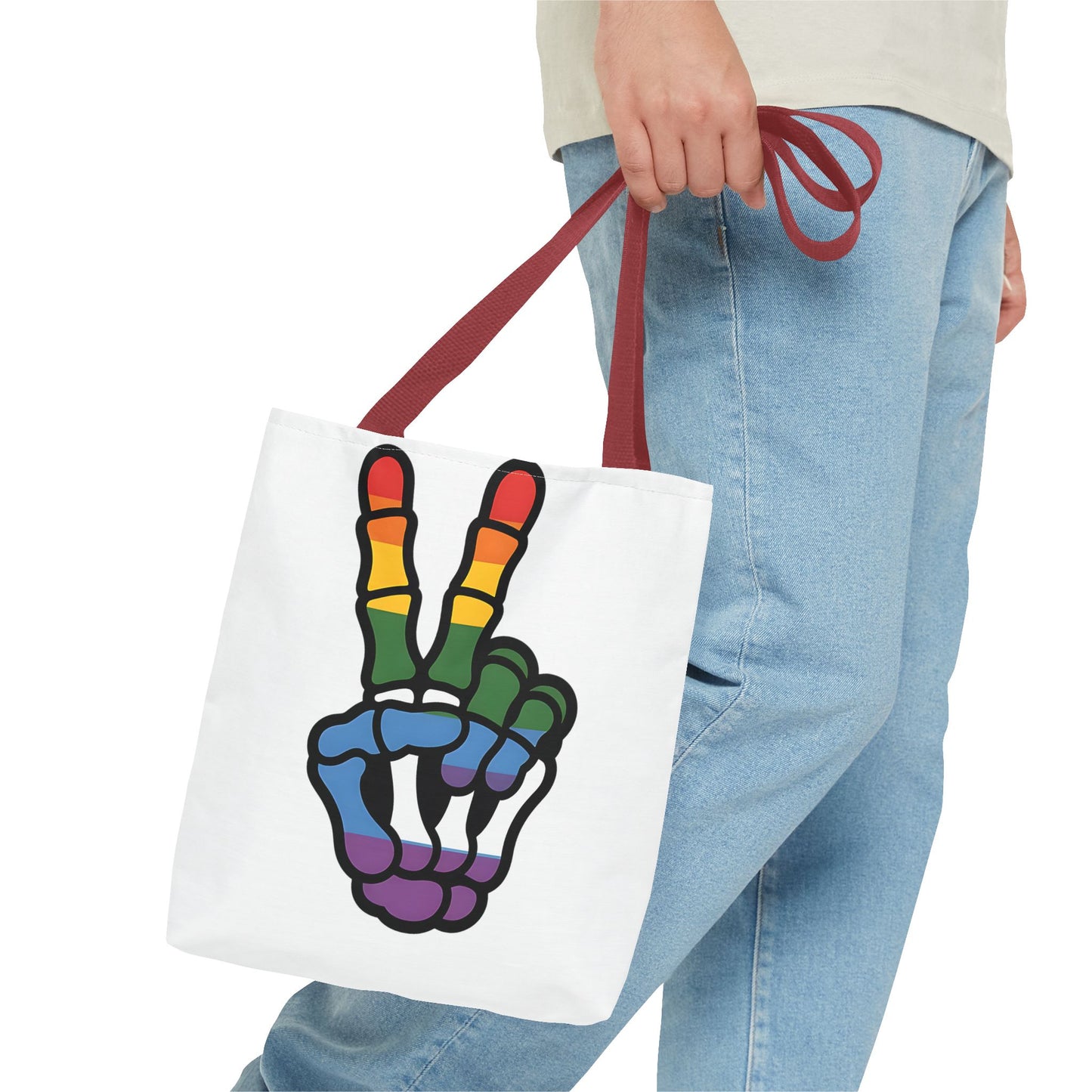 Rainbow Peace Tote Bag - Stylish Eco-Friendly Bag for Everyday Use