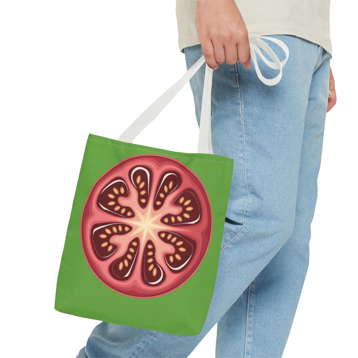 Vibrant Tomato Pattern Tote Bag - Grocery Bag, Reusable Shopping Bag, Eco-Friendly Tote, Farmhouse Decor, Gift for Gardeners