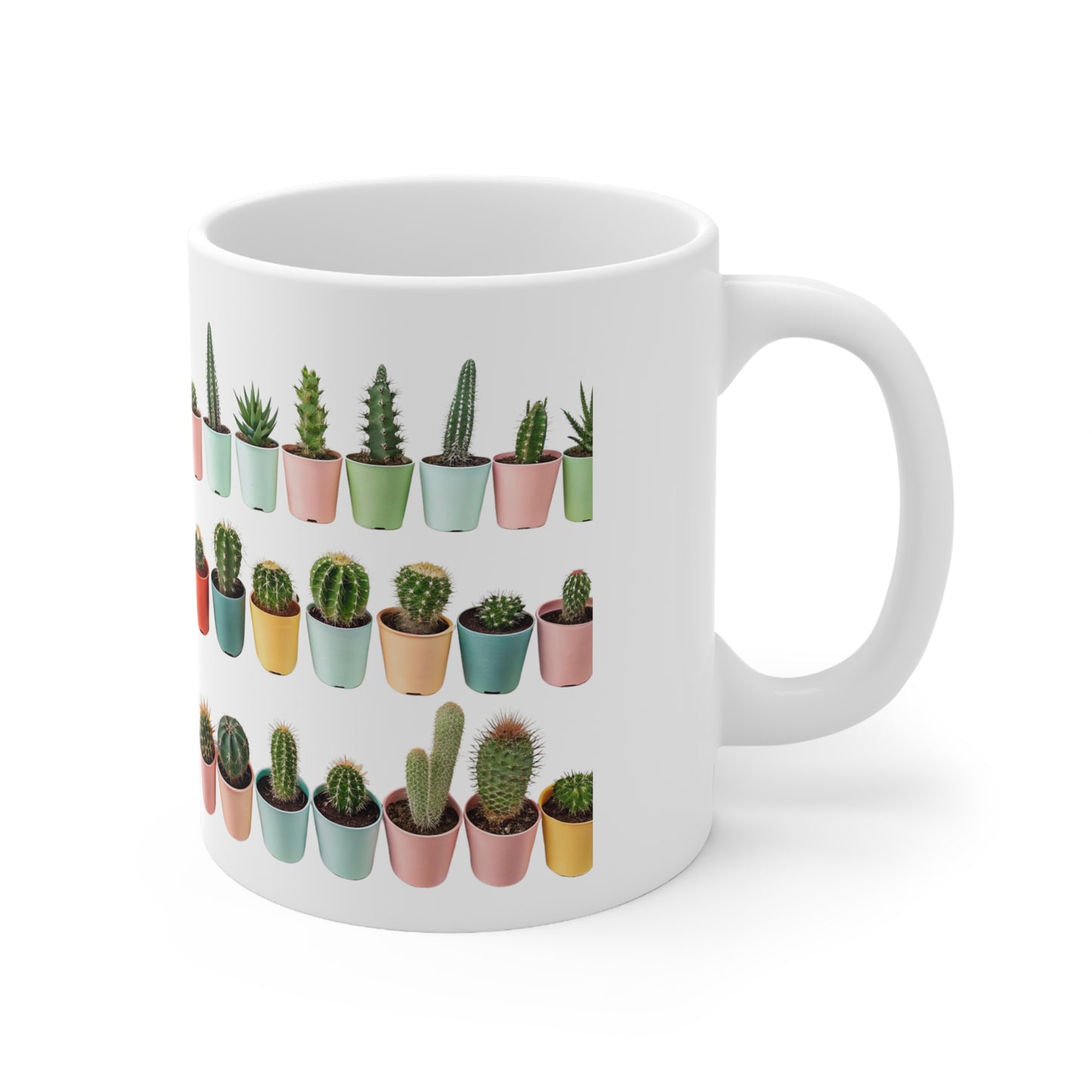 Colorful Cactus Mug - 11oz Ceramic Coffee Cup for Plant Lovers