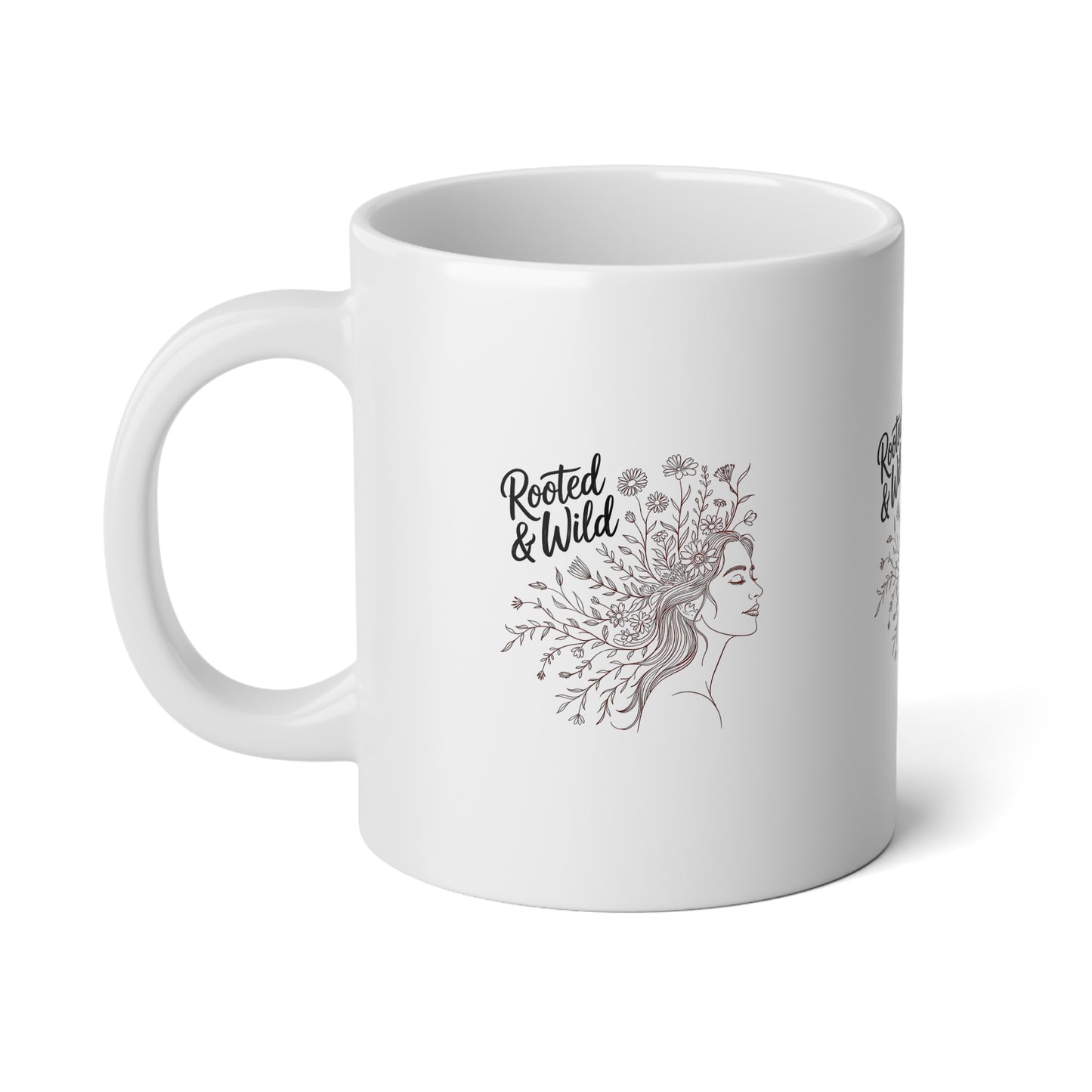 Rooted & Wild Jumbo Mug - 20oz Botanical Coffee Cup for Nature Lovers