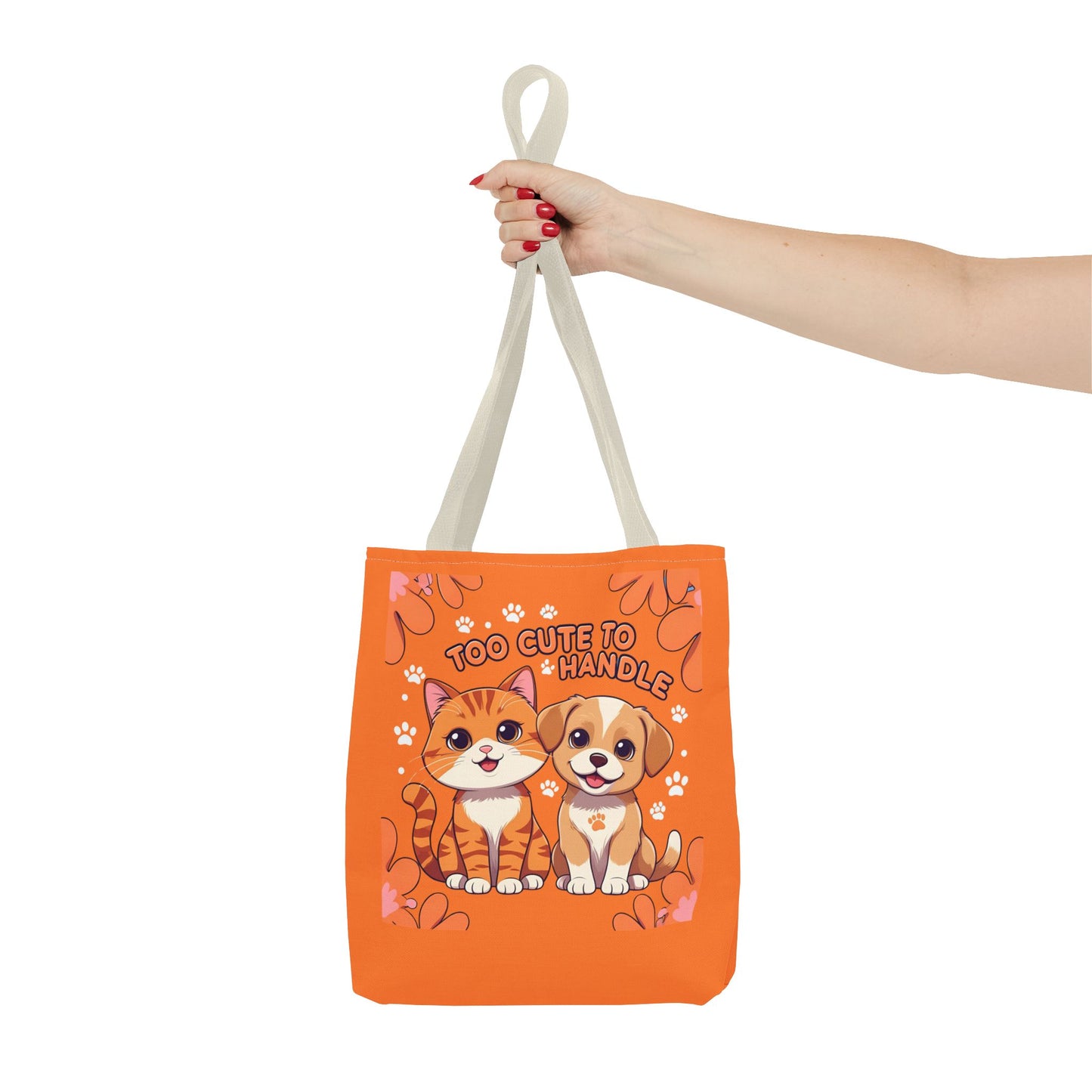 Adorable Pet Lovers Tote Bag, Cute Cat and Dog Design, Perfect Gift for Animal Lovers, Everyday Carry, Pet Adoption Day