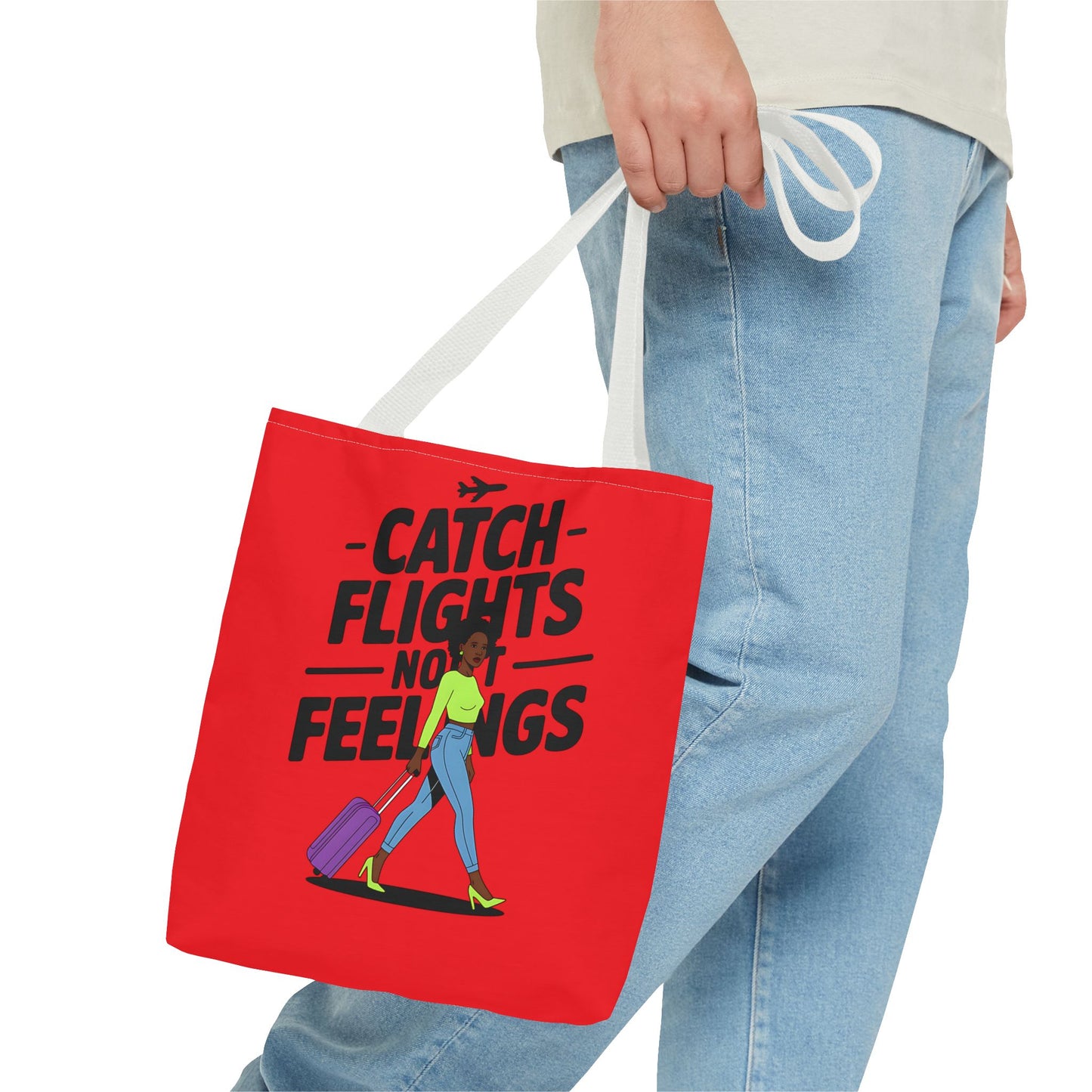 Catch Flights Not Feelings Tote Bag | Travel Gift, Vacation Accessory, Summer Beach Bag, Stylish Shopping Tote, Gift for Travelers