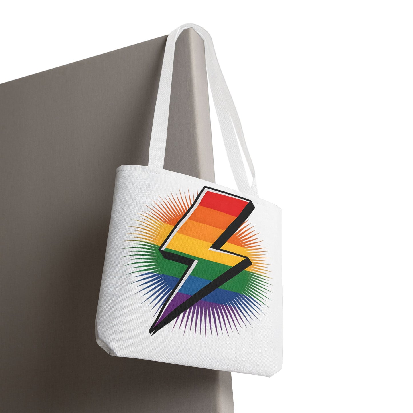 Rainbow Lightning Tote Bag - Vibrant Stylish Eco-Friendly Carryall