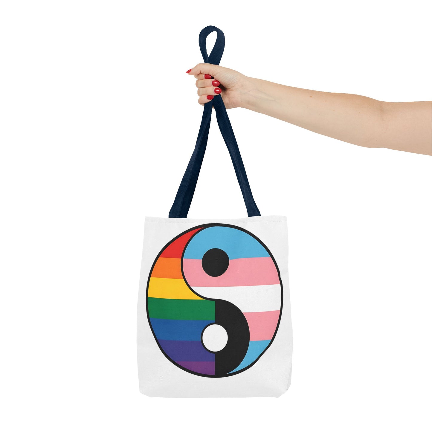 Yin Yang Pride Tote Bag - Colorful LGBTQ+ Symbol for Everyday Use