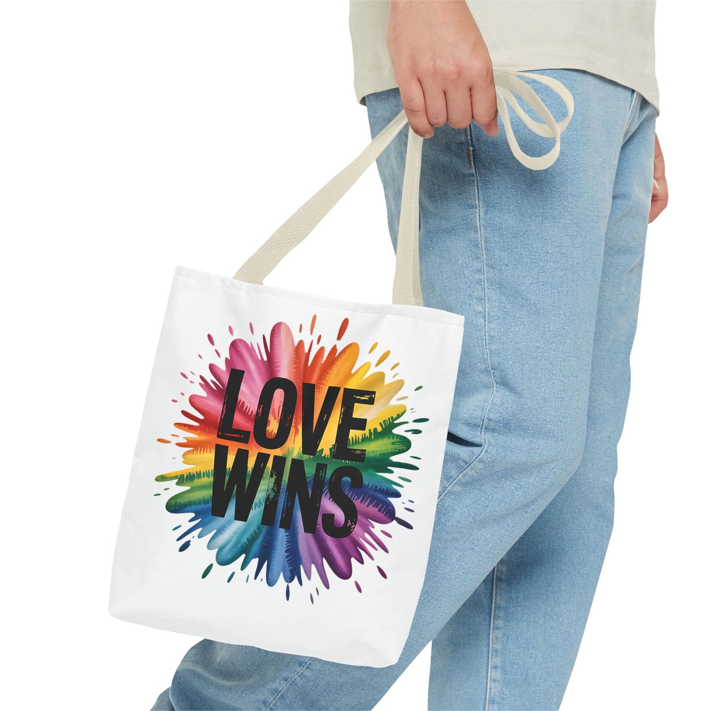 Love Wins Colorful Tote Bag - Perfect for Pride, Events, and Everyday Use