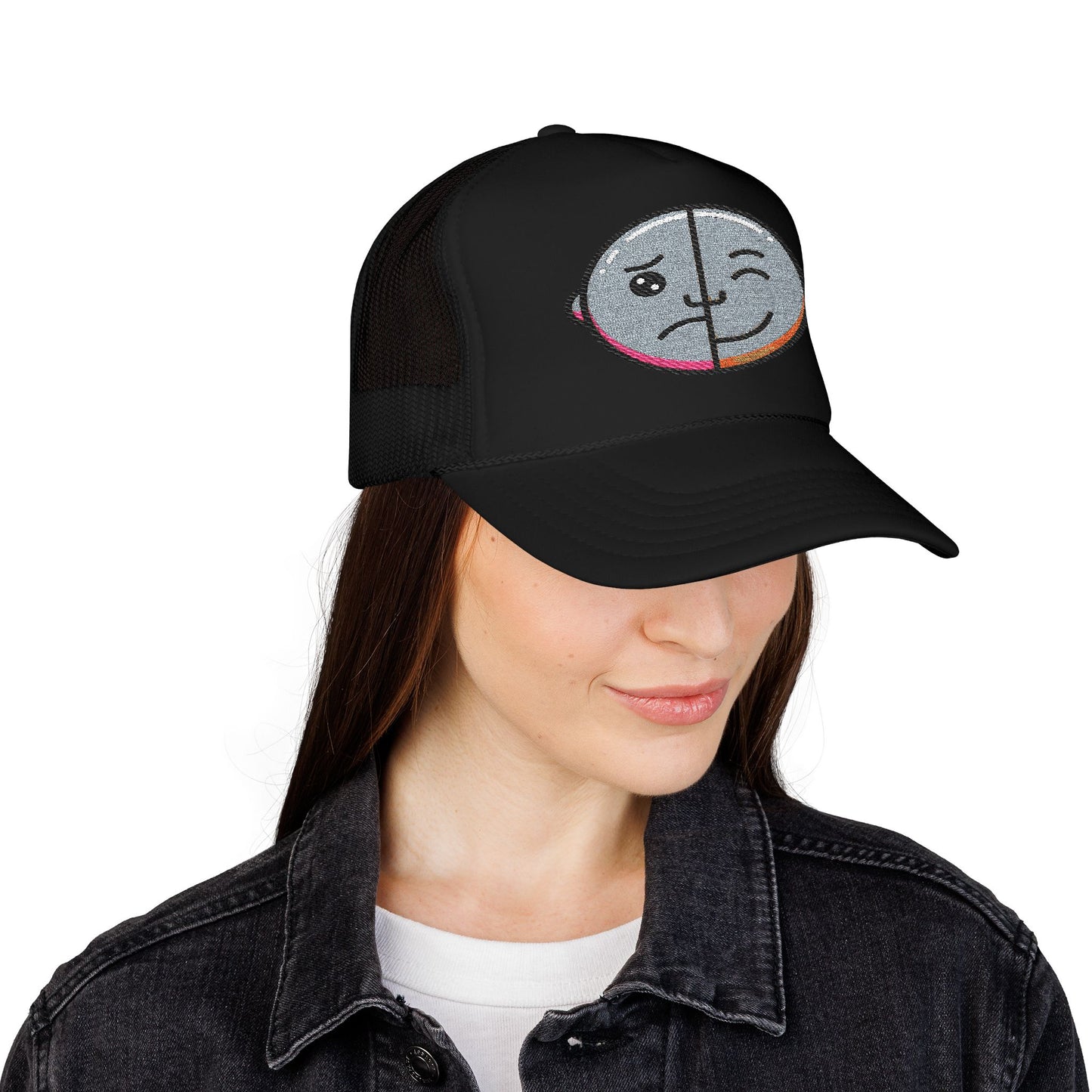 Embroidered Foam Trucker Hat, Adjustable Hat for Casual Style, Gift for Dad, Dad Hat, Trendy Accessory, Summer Fashion