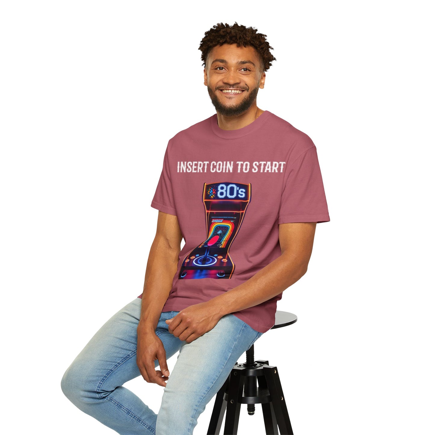 Retro Arcade 80s T-Shirt, Vintage Gaming Apparel, Unisex Graphic Tee, Nostalgic Gift for Gamers, Perfect for Retro Parties