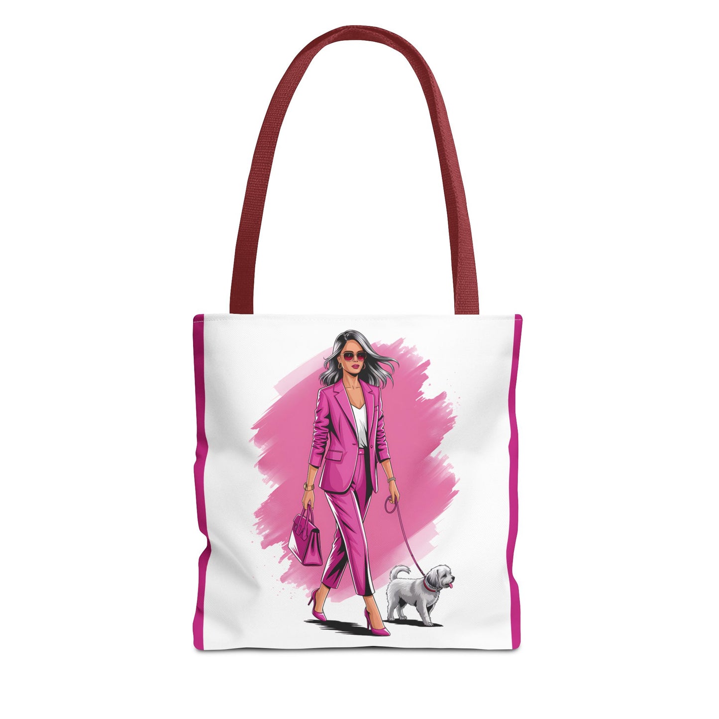 Chic Dog Walker Tote Bag, Fashionable Tote, Pink Tote, Pet Lover Gift, Stylish Shopping Bag, Daily Use Bag, Trendy Handbag