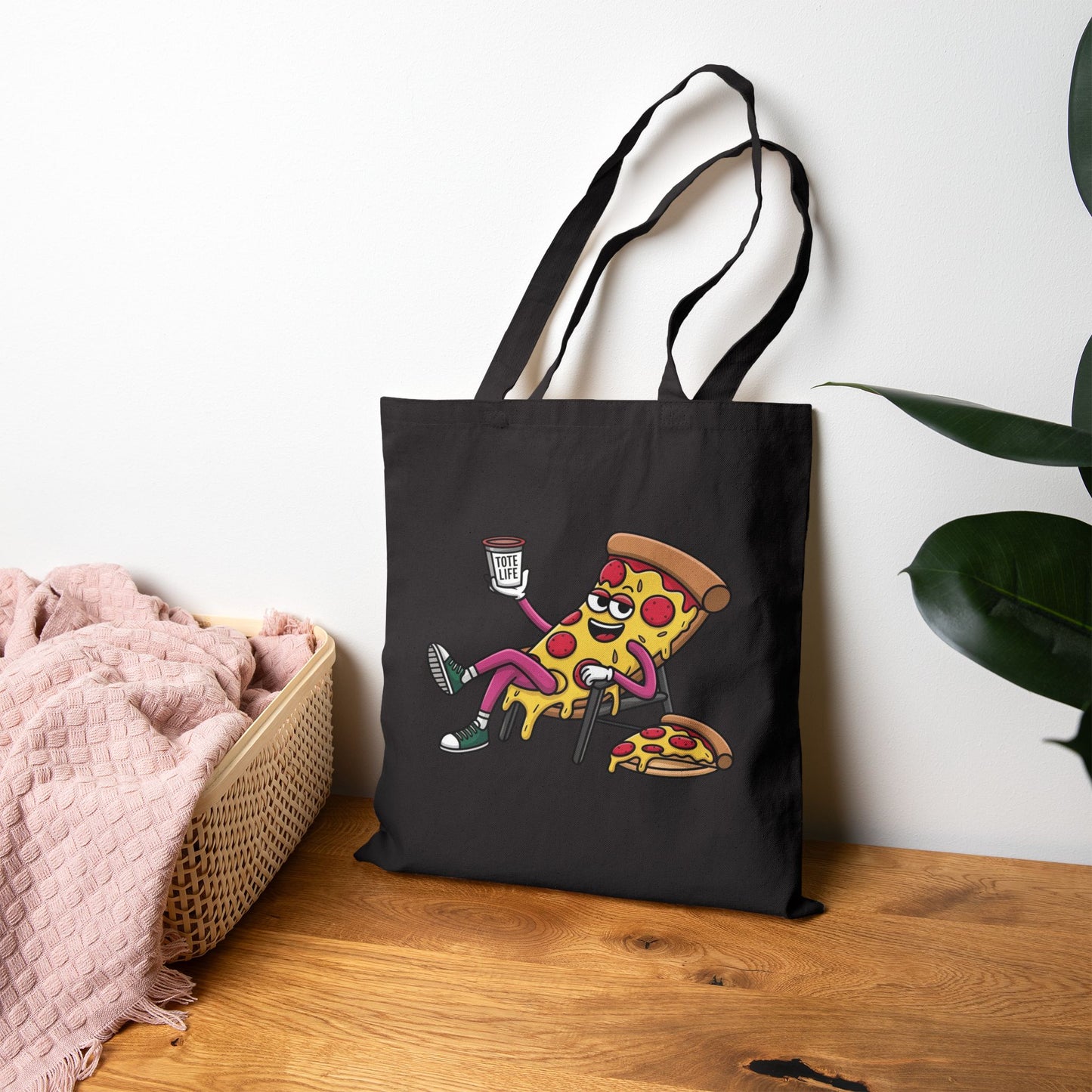 Pizza Lover's Funny Cotton Canvas Tote Bag, Durable Grocery Bag, Eco-Friendly Tote, Gift for Pizza Fans, Fun Bag for Everyday Use