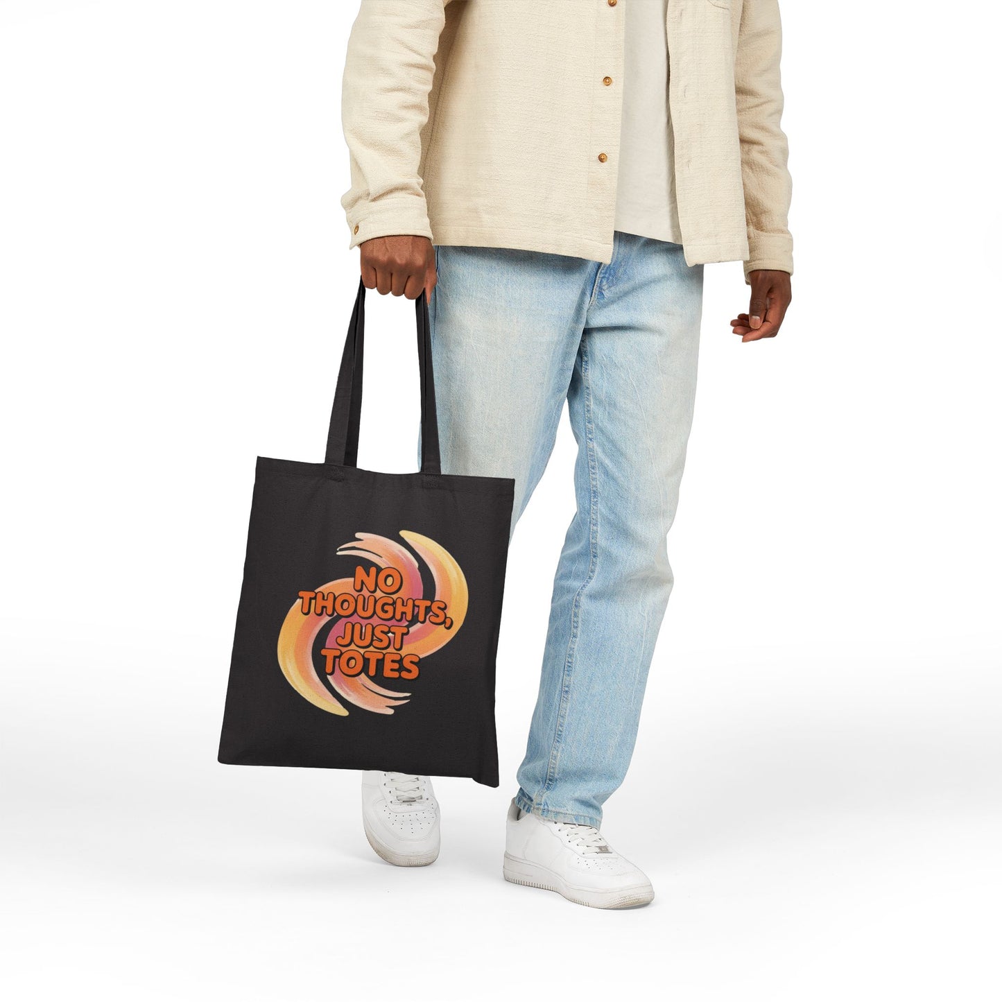 No Thoughts, Just Totes Cotton Canvas Tote Bag | Eco-Friendly Shopping Bag, Gift for Friend, Carryall, Beach Bag, Market Tote