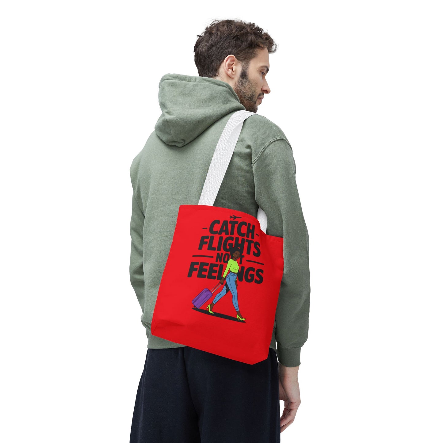 Catch Flights Not Feelings Tote Bag | Travel Gift, Vacation Accessory, Summer Beach Bag, Stylish Shopping Tote, Gift for Travelers