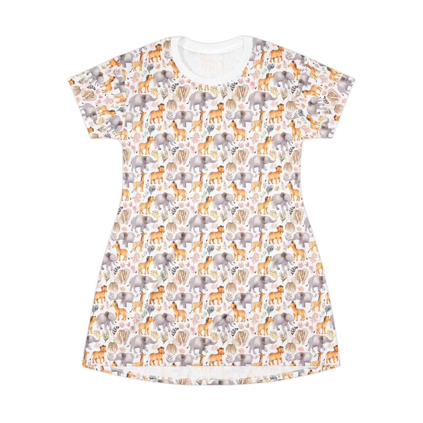 Wildlife Print T-Shirt Dress for Nature Lovers | Casual Summer Outfit
