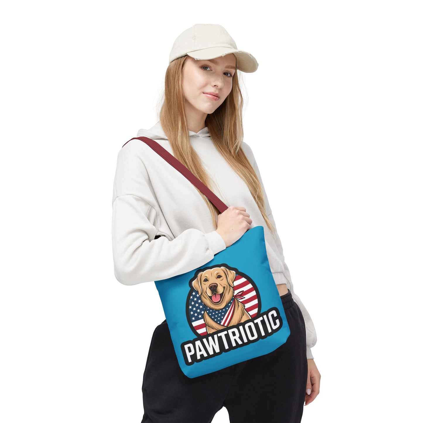 Pawtrotic Tote Bag, Dog Lover's Accessory, Patriotic Dog Tote, Animal Appreciation Gift, Fourth of July Celebration