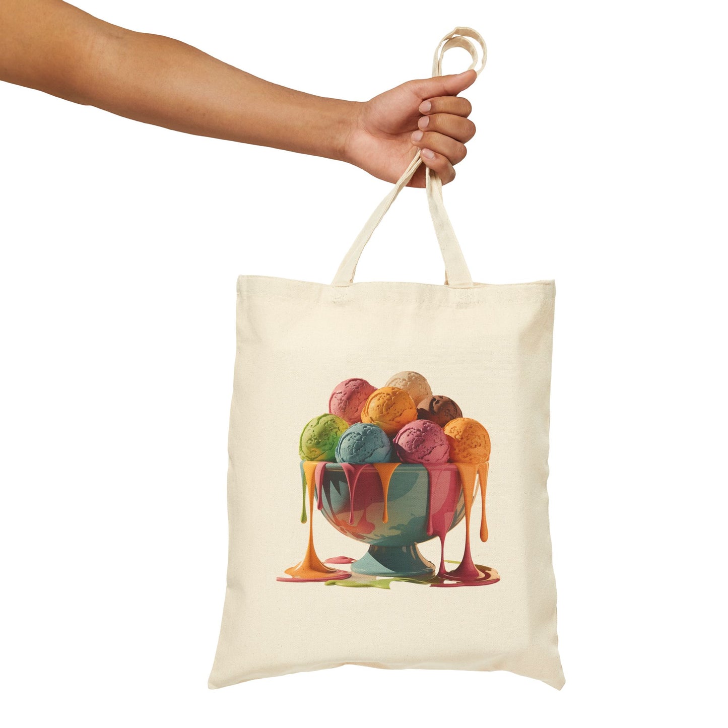 Colorful Ice Cream Tote Bag, Eco-Friendly Shopping Bag, Summer Gift, Beach Bag, Unique Grocery Tote, Fun Picnic Accessory