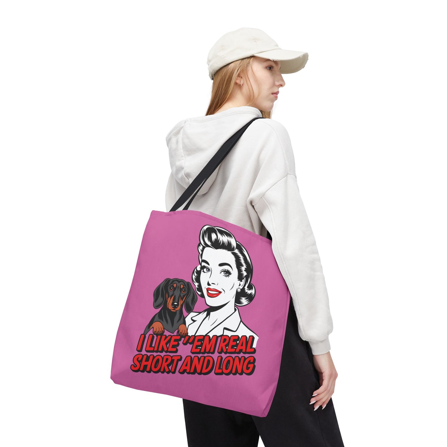 Retro Dog Lover Tote Bag, Cute Pink Handbag, Pet Lover Gift, Funny Dog Mom Bag, Vintage Animal Lover Shopping Tote