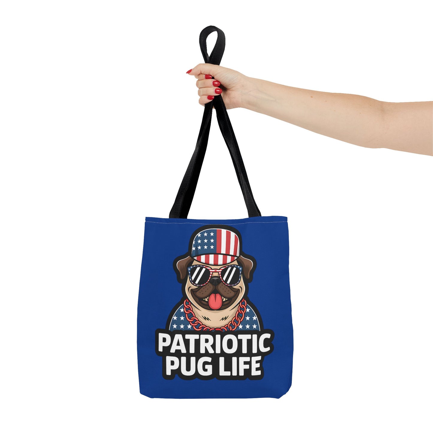 Patriotic Pug Tote Bag, Fun Dog Lover's Accessory, Perfect for Independence Day or Any Celebration