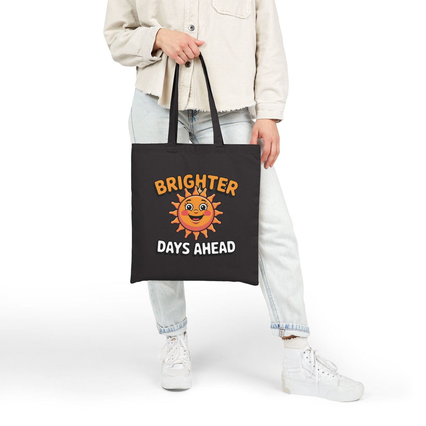 Bright Sun Tote Bag - Brighter Days Ahead, Eco-Friendly Canvas Bag, Summer Accessory, Fun Gift for Friends, Beach Bag, Everyday Shopper