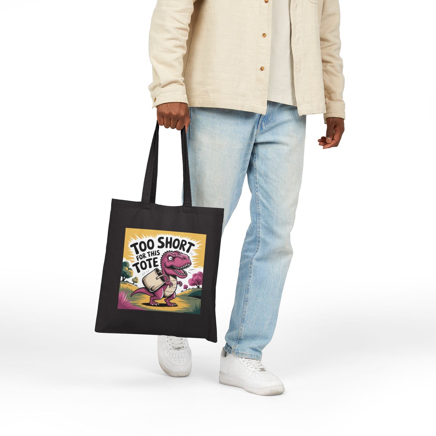 Funny Dinosaur Tote Bag, Reusable Shopping Bag, Gift for Dinosaurs Lovers, Eco-Friendly Tote, Cute Canvas Bag