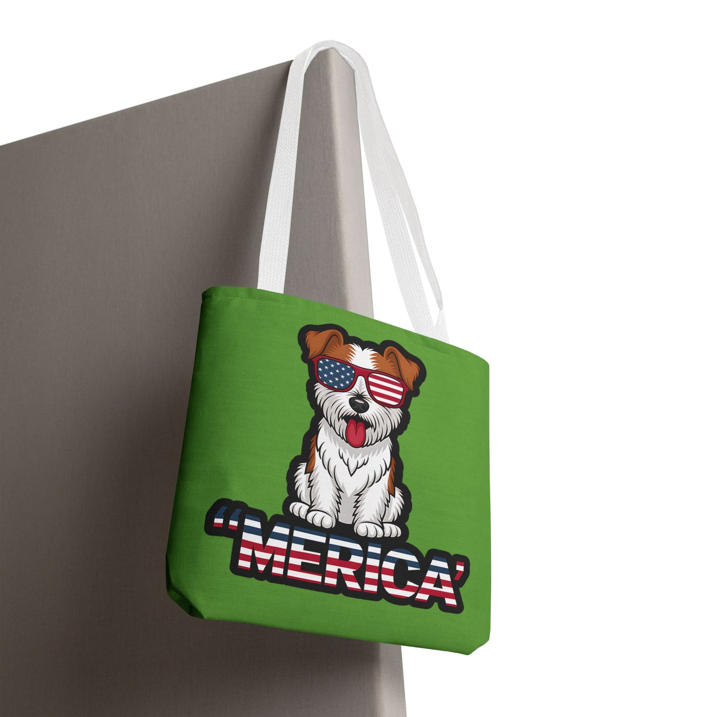 Patriotic Dog Tote Bag - Perfect for Dog Lovers, Fourth of July, Beach Trips, and Everyday Use, Cute Pet Lover Gift, AOP Design