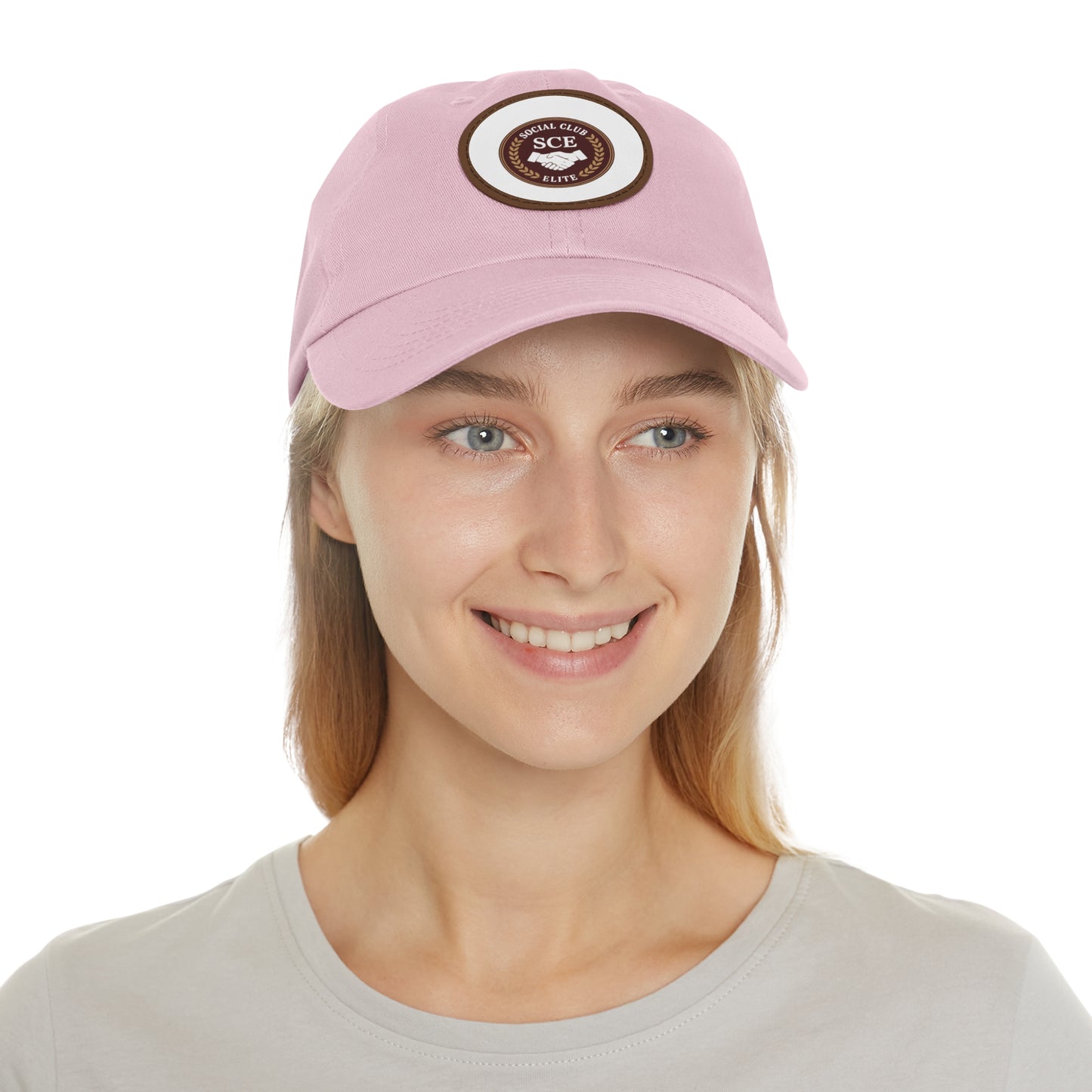 Custom Round Leather Patch Dad Hat for Casual Style
