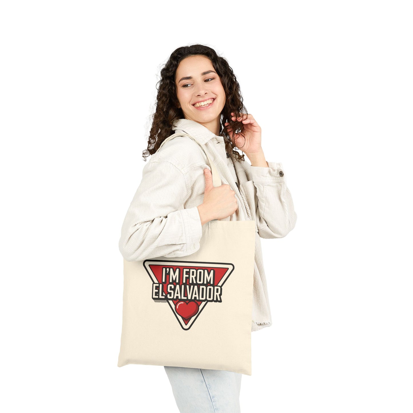 El Salvador Pride Cotton Canvas Tote Bag, Eco-Friendly Shopper, Great for Travel, Culture Events, Gifts for Friends, Beach Bag