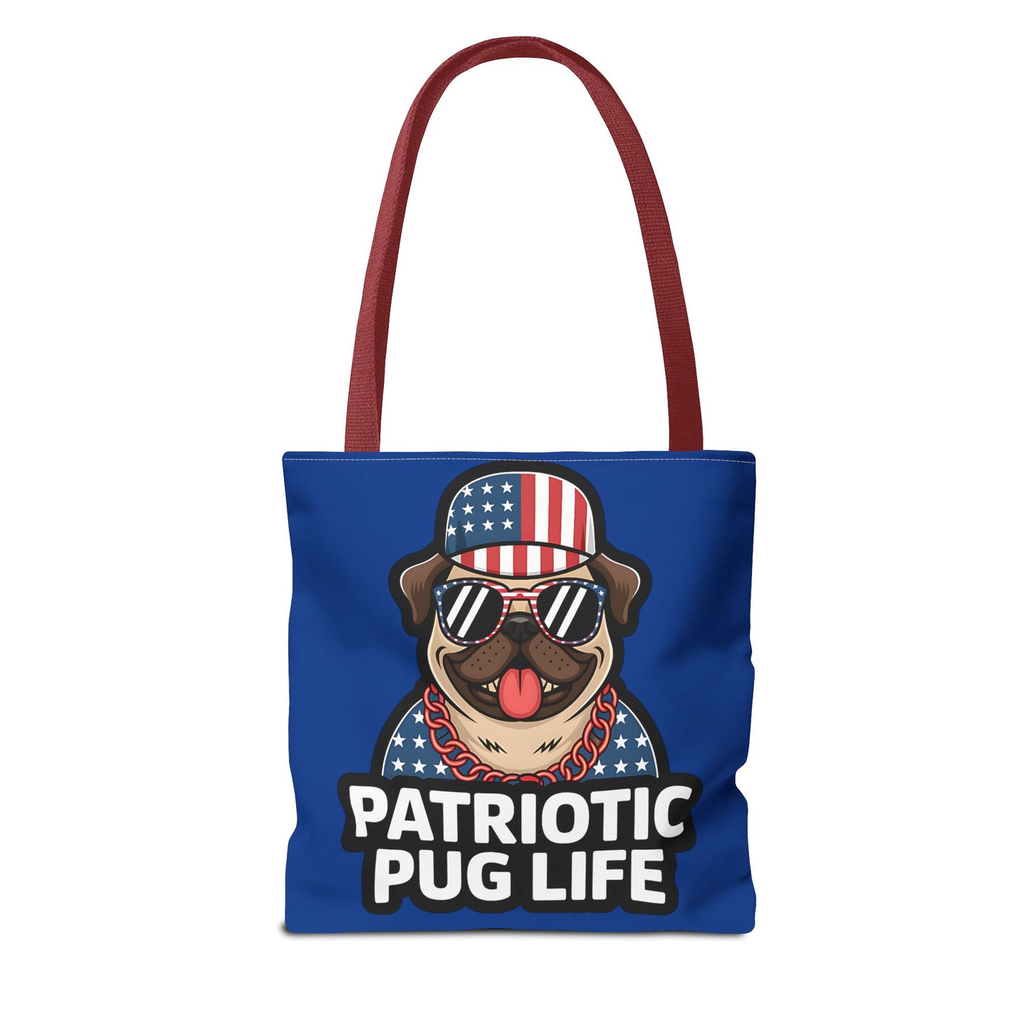 Patriotic Pug Tote Bag, Fun Dog Lover's Accessory, Perfect for Independence Day or Any Celebration