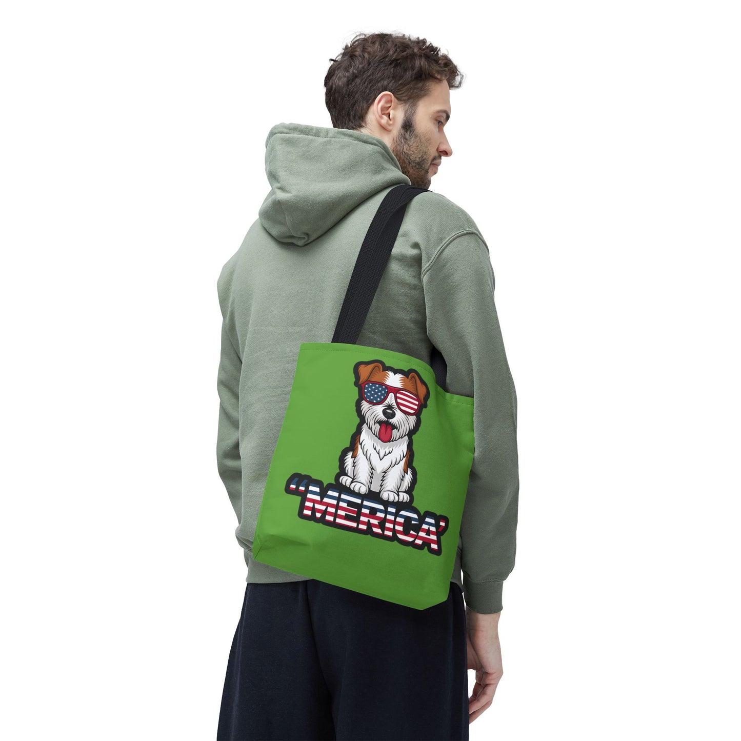 Patriotic Dog Tote Bag - Perfect for Dog Lovers, Fourth of July, Beach Trips, and Everyday Use, Cute Pet Lover Gift, AOP Design