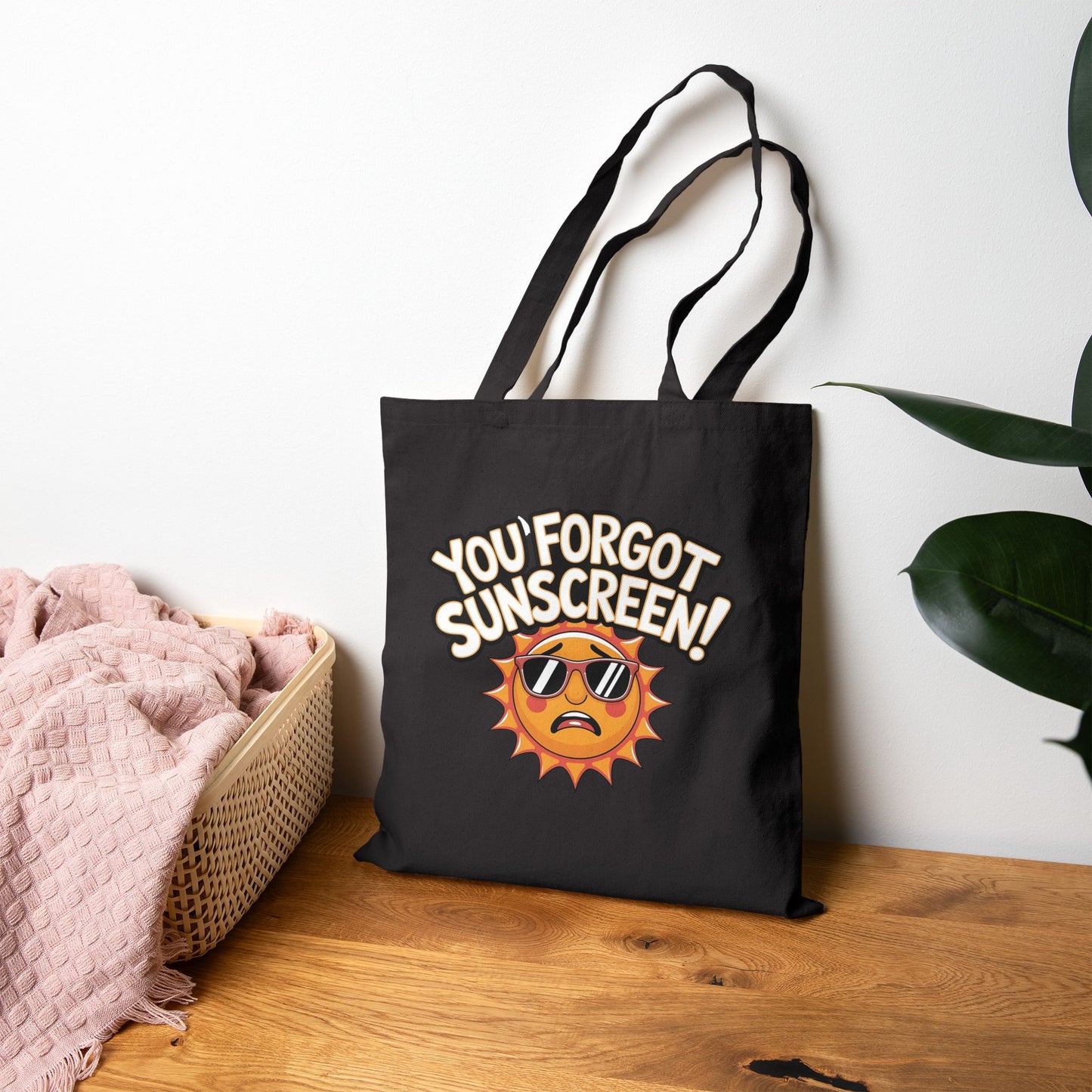 Funny Sunscreen Reminder Tote Bag, Eco-Friendly Shopping Bag, Summer Essential, Beach Bag, Gift for Sun Lovers
