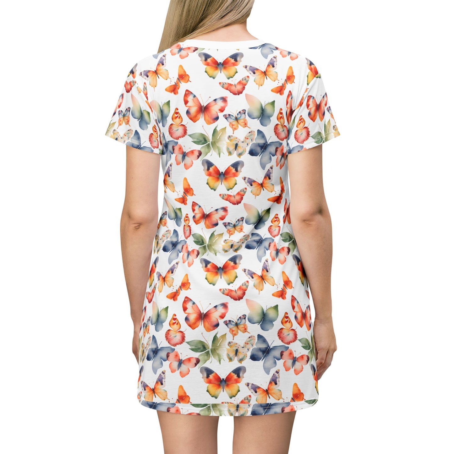 Butterfly Print T-Shirt Dress for Spring & Summer Style