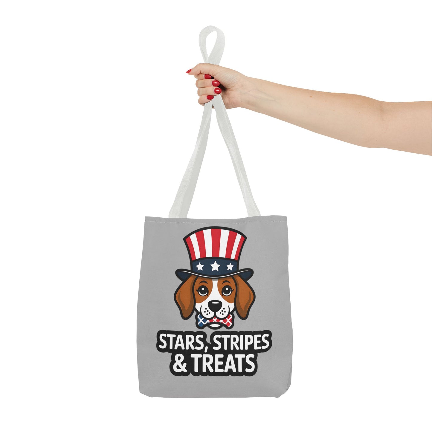 Patriotic Dog Tote Bag - Stars, Stripes & Treats - Cute Pet Lover Gift, Summer Fair, Dog Lovers, July 4th, Everyday Use