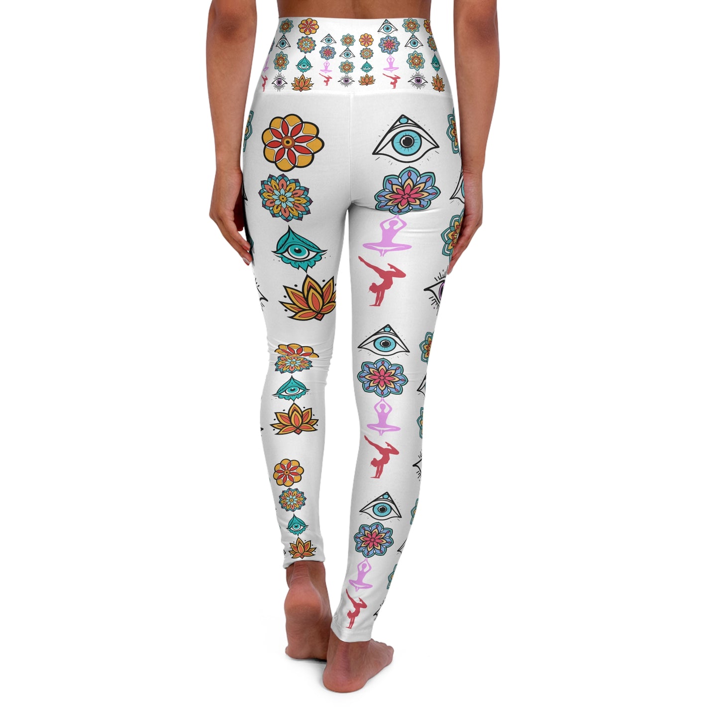 Bohemian High Waisted Yoga Leggings - Colorful Floral Design for Active Lifestyle