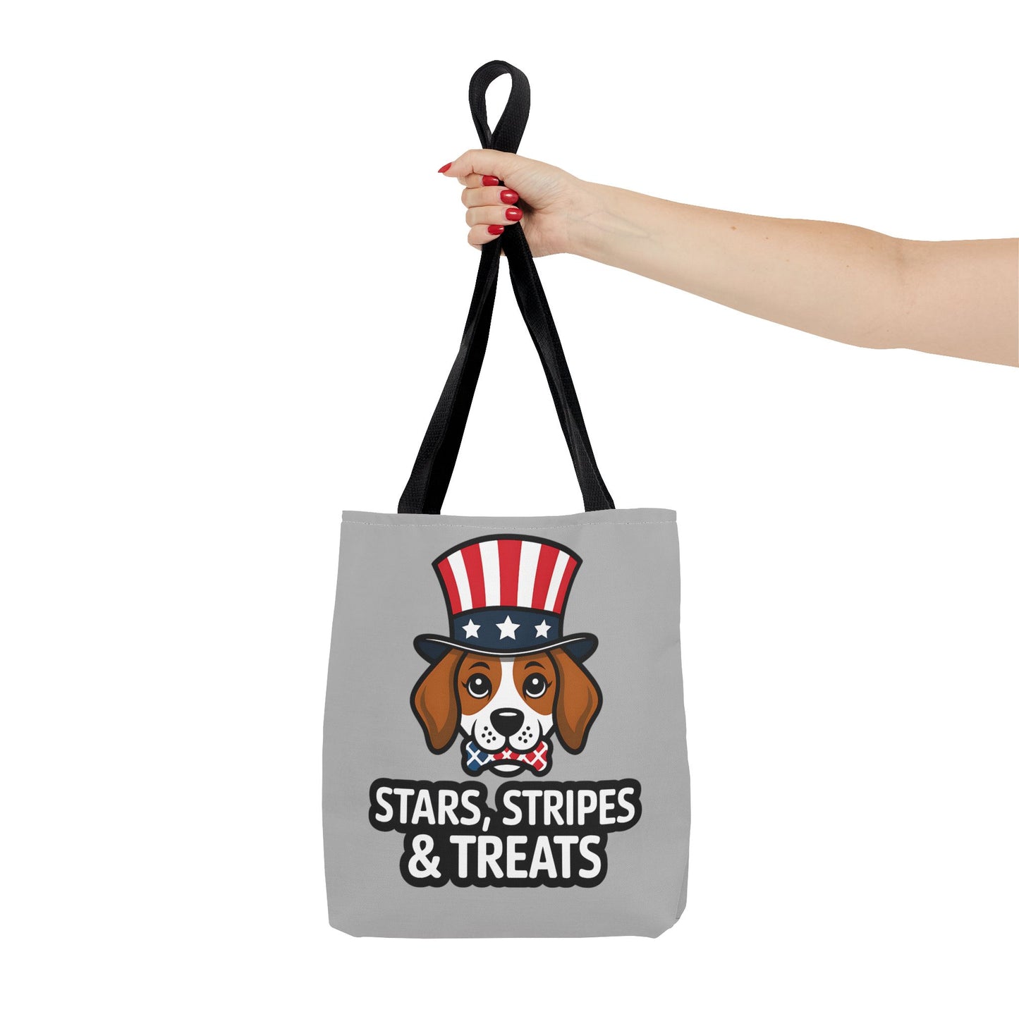 Patriotic Dog Tote Bag - Stars, Stripes & Treats - Cute Pet Lover Gift, Summer Fair, Dog Lovers, July 4th, Everyday Use