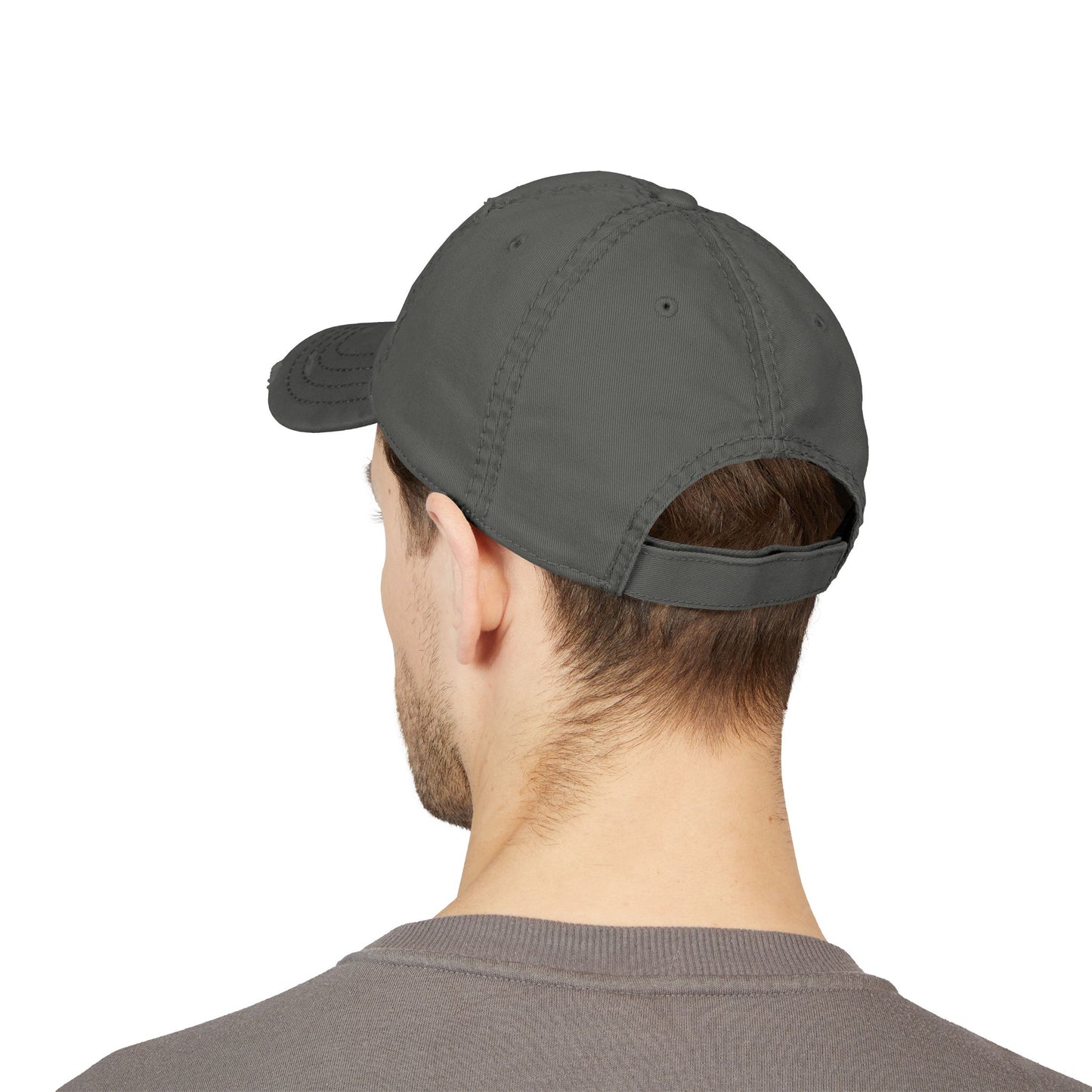 Distressed Dad Hat with Embroidered Colorful Circle - Casual Fashion Accessory