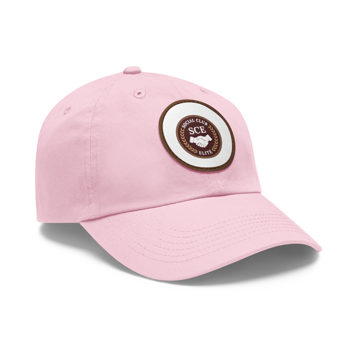 Custom Round Leather Patch Dad Hat for Casual Style