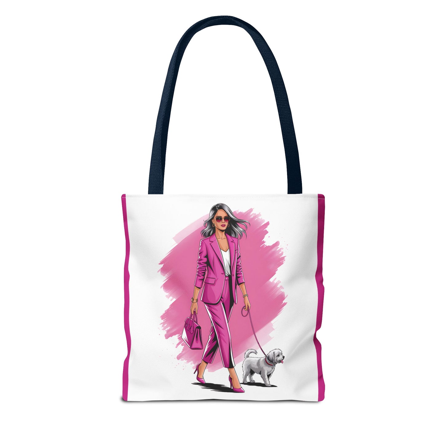 Chic Dog Walker Tote Bag, Fashionable Tote, Pink Tote, Pet Lover Gift, Stylish Shopping Bag, Daily Use Bag, Trendy Handbag