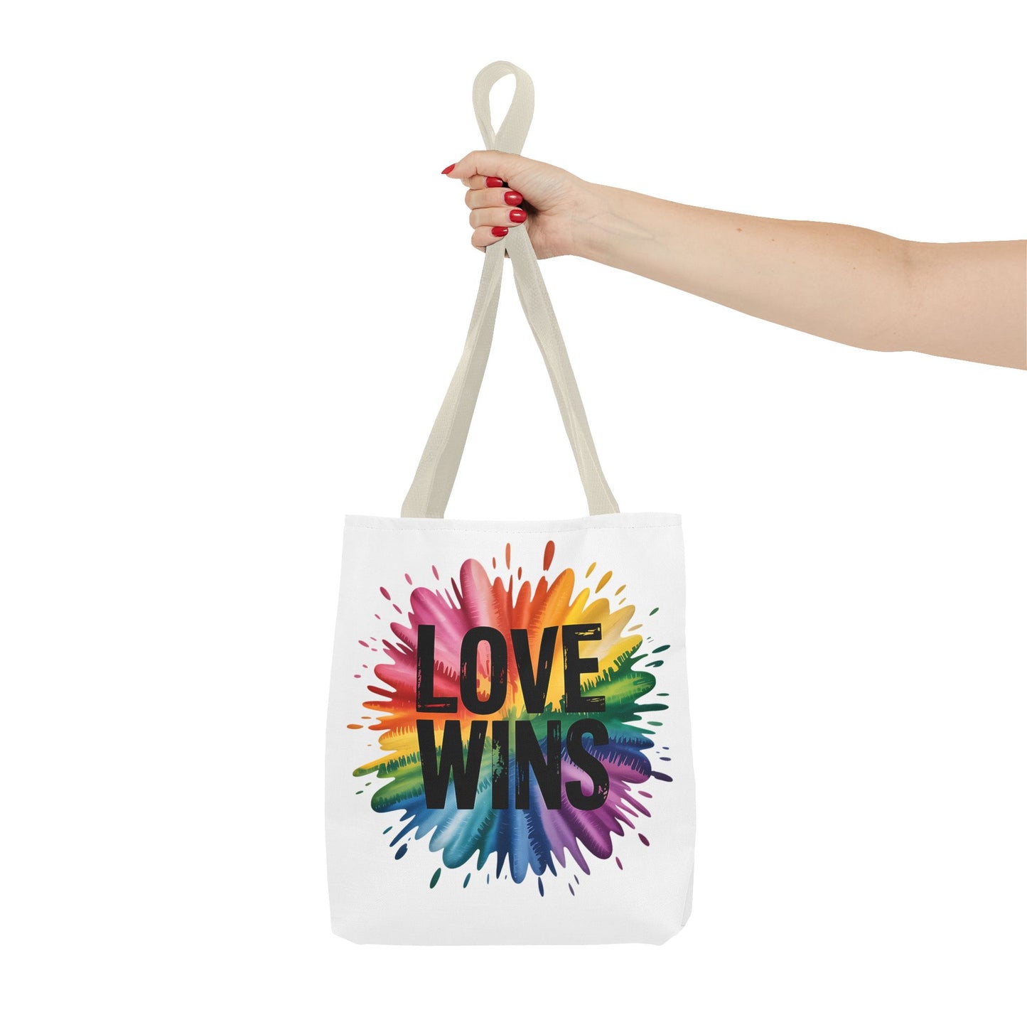Love Wins Colorful Tote Bag - Perfect for Pride, Events, and Everyday Use