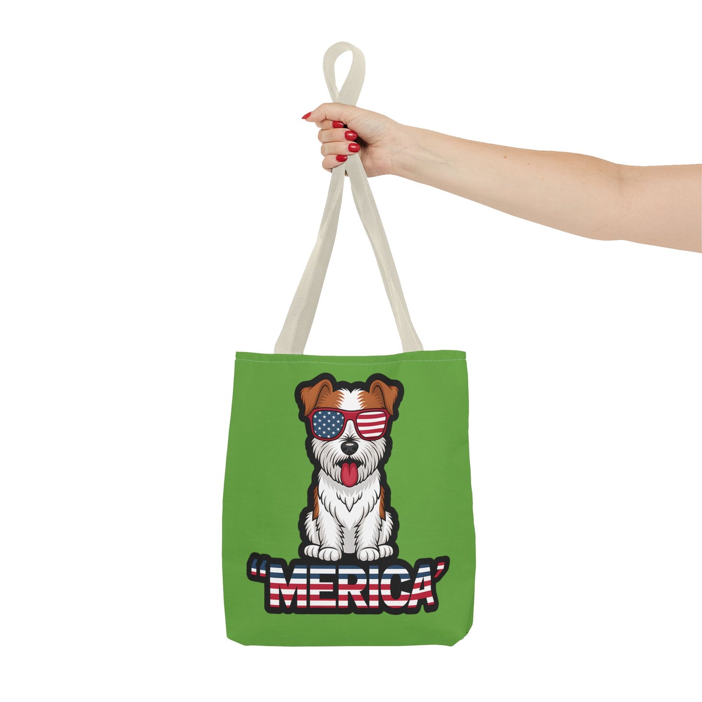 Patriotic Dog Tote Bag - Perfect for Dog Lovers, Fourth of July, Beach Trips, and Everyday Use, Cute Pet Lover Gift, AOP Design