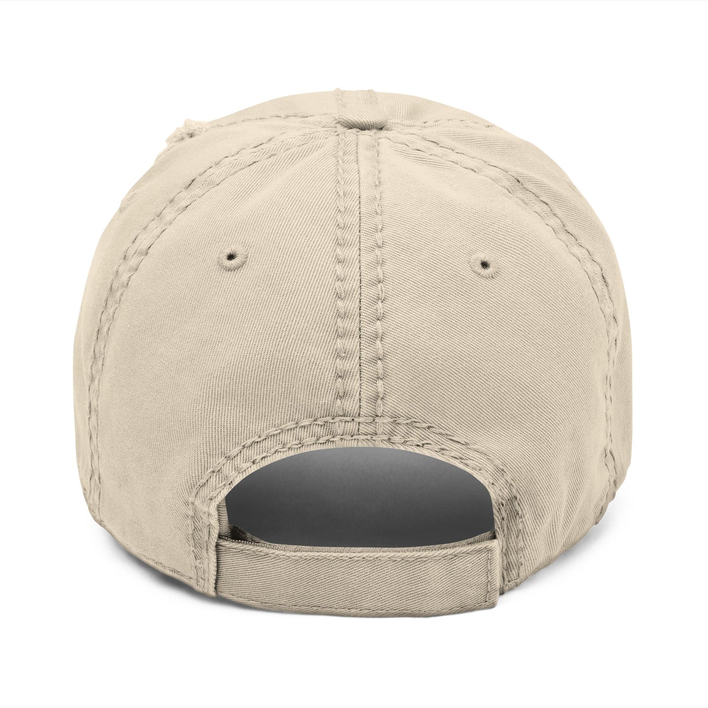 Distressed Dad Hat with Embroidered Colorful Circle - Casual Fashion Accessory